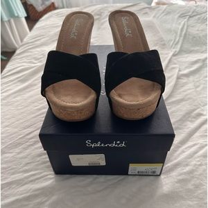 Splendid black suede Jeremy wedges